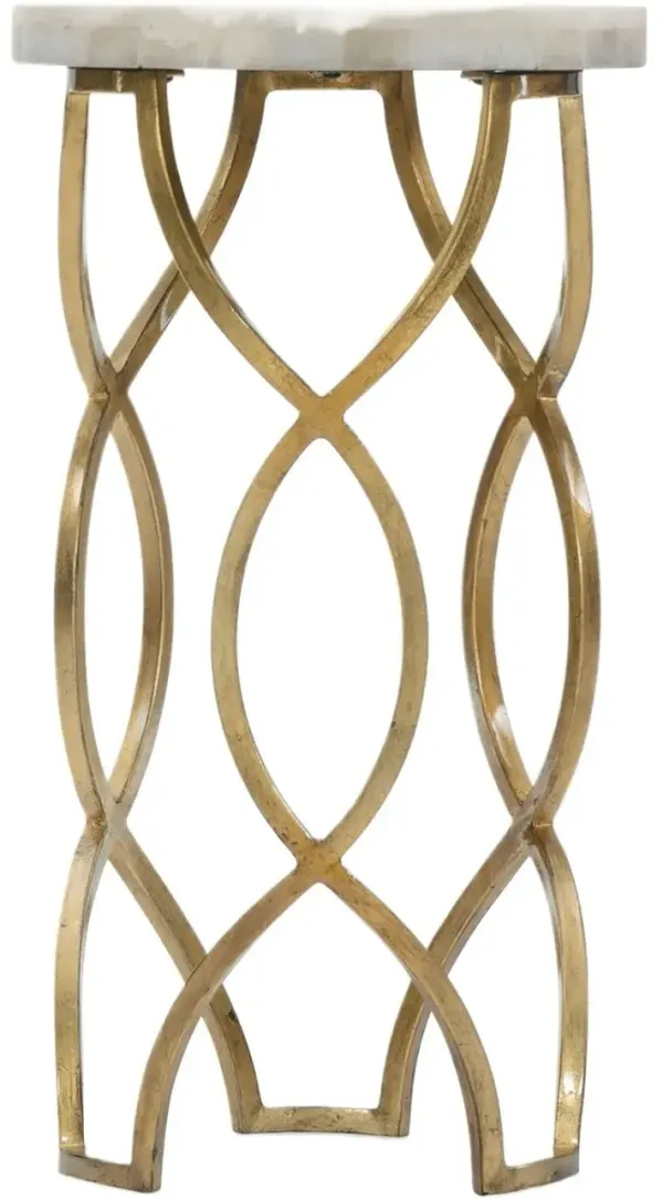 Melange Corrina Steel/Stone Martini Table, Gold