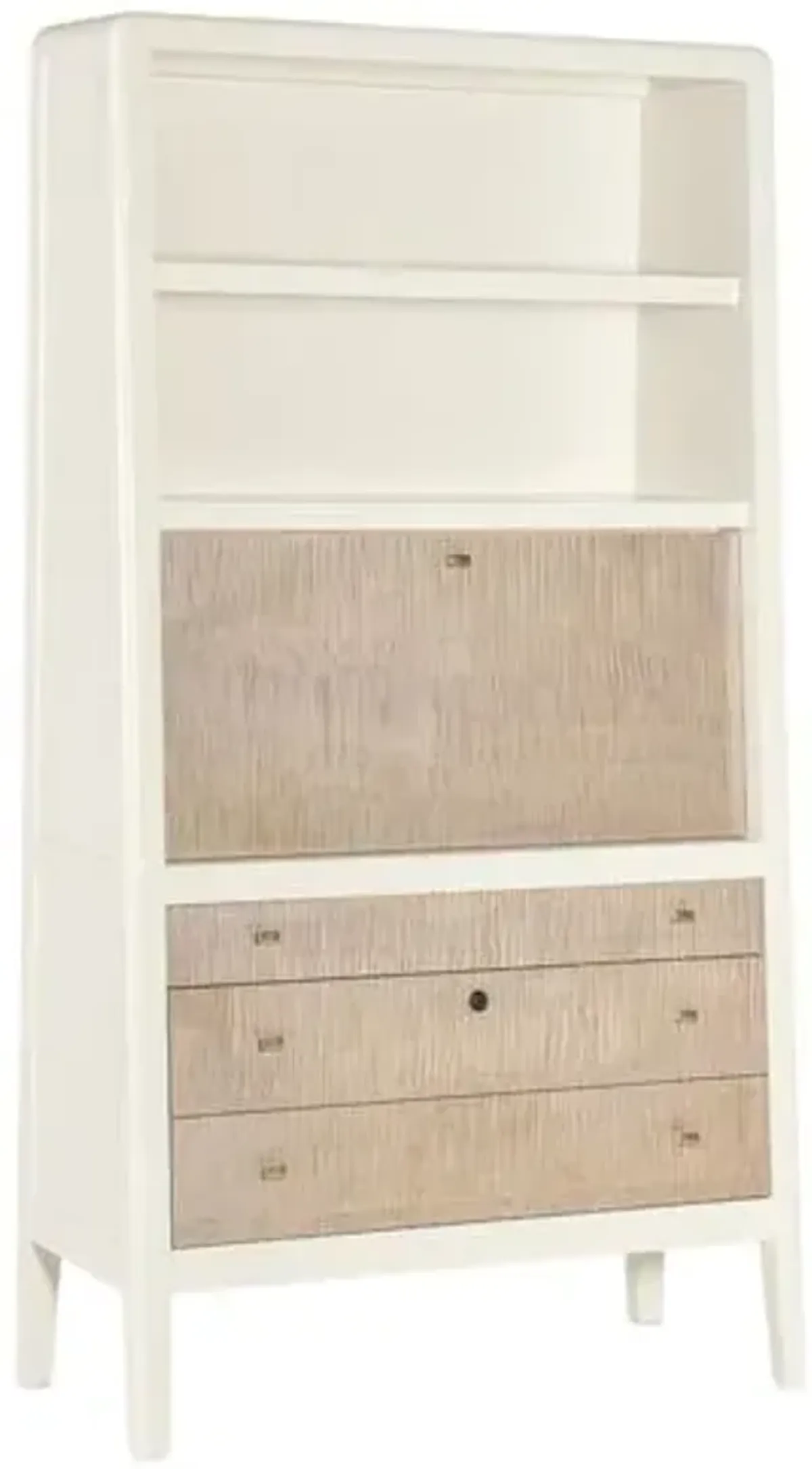 Hera 8-Drawer Hub Secretary - Almond White/Natural - Hooker Furniture - Ivory