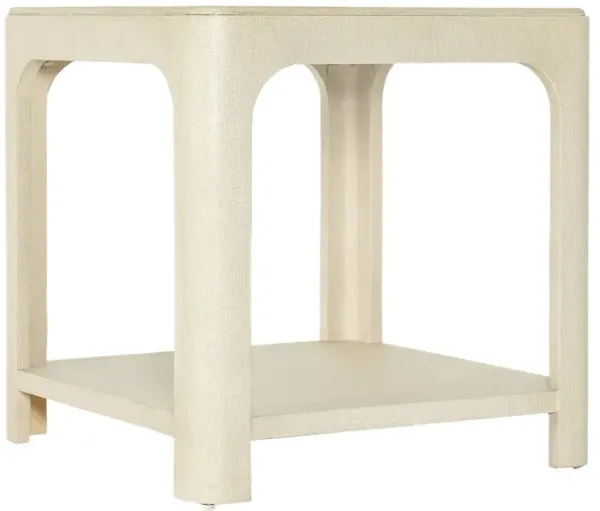 Archives Raffia End Table, Ivory