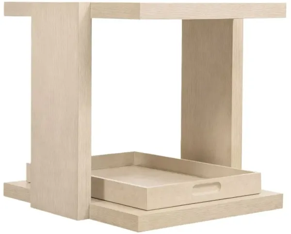 Westwood Oak Removable Tray End Table, Limestone