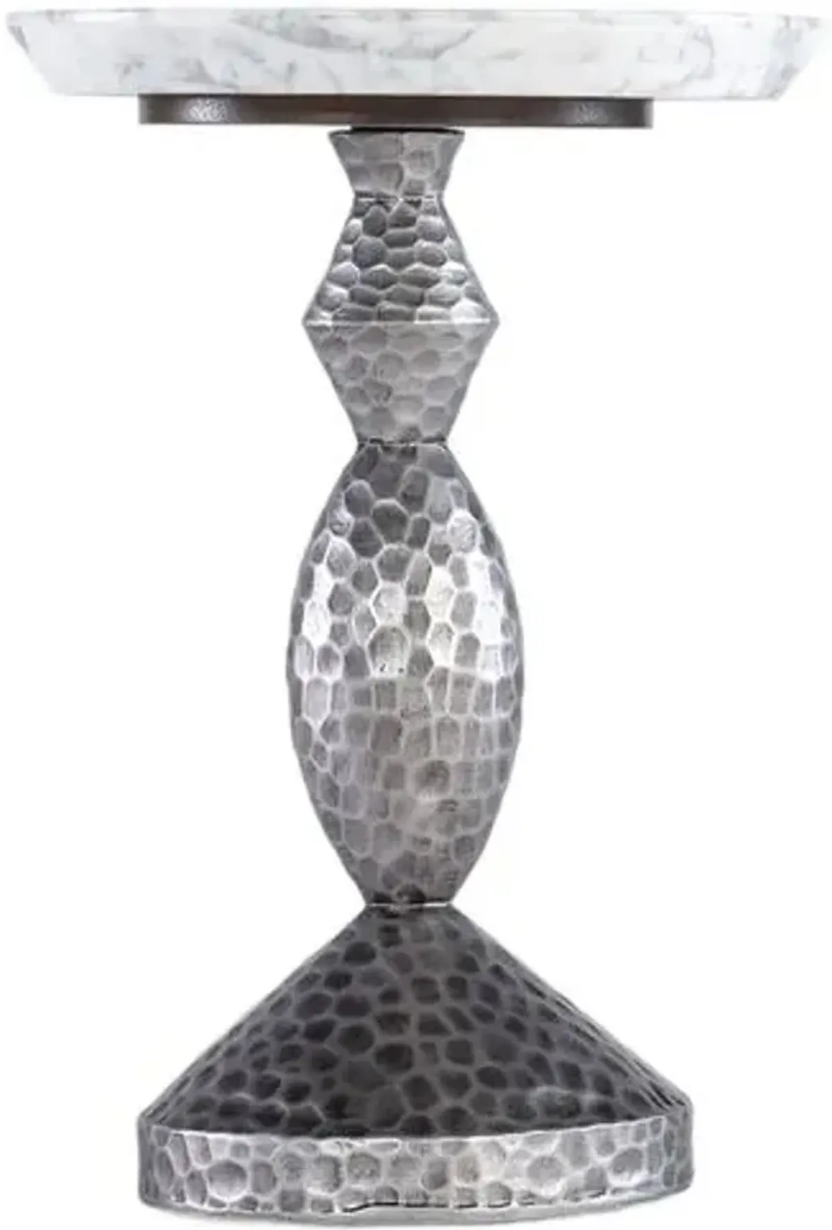 Melange Gerrin Marble Top Side Table - Silver - Hooker Furniture