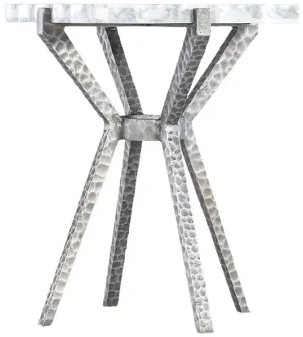 Melange Glendon Marble Top Side Table - Silver - Hooker Furniture