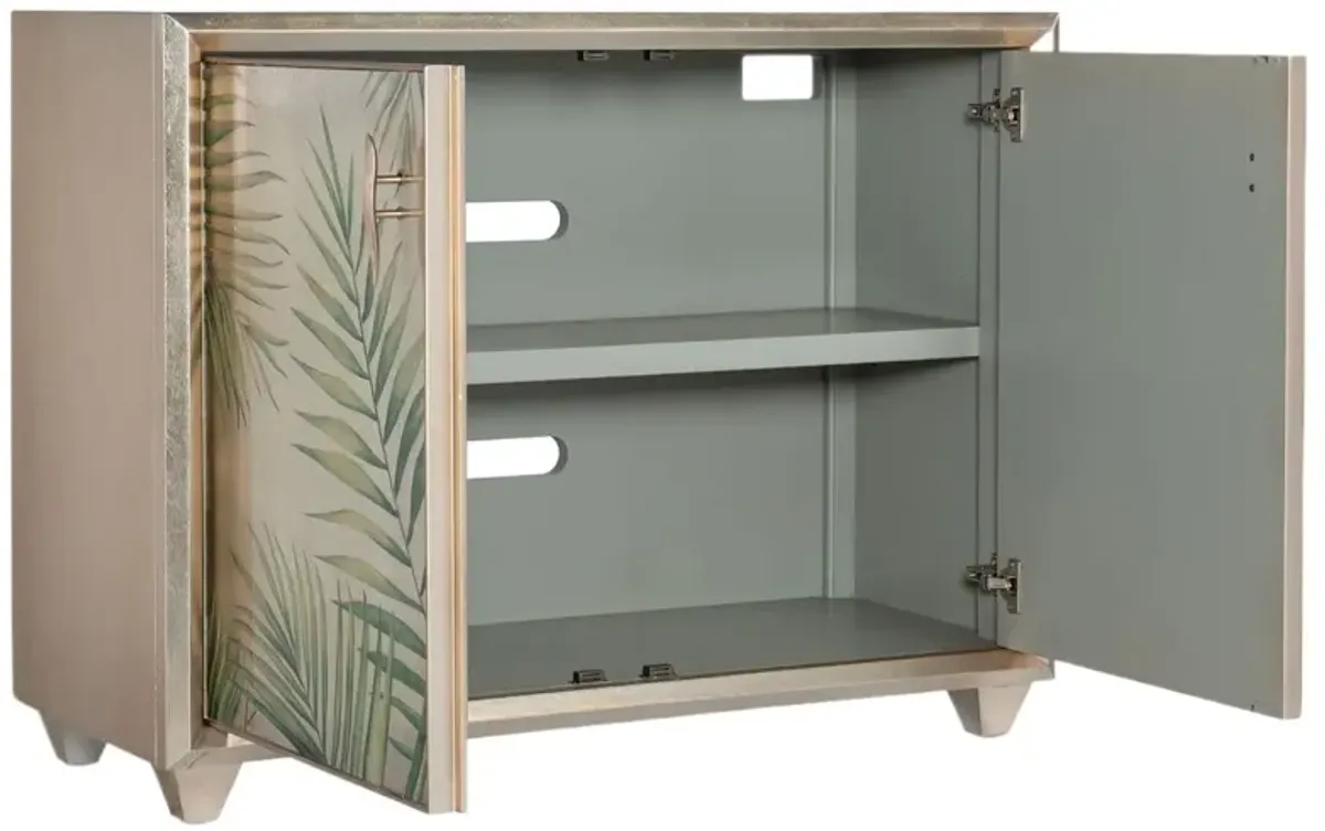 Melange Lets Be Fronds Handpainted Glass Chest, Gold/Green