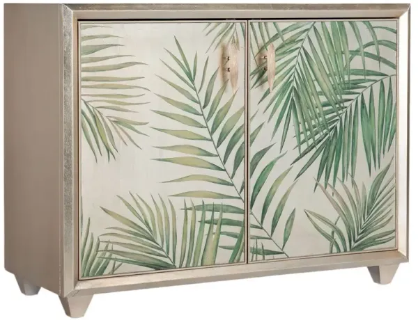 Melange Lets Be Fronds Handpainted Glass Chest, Gold/Green