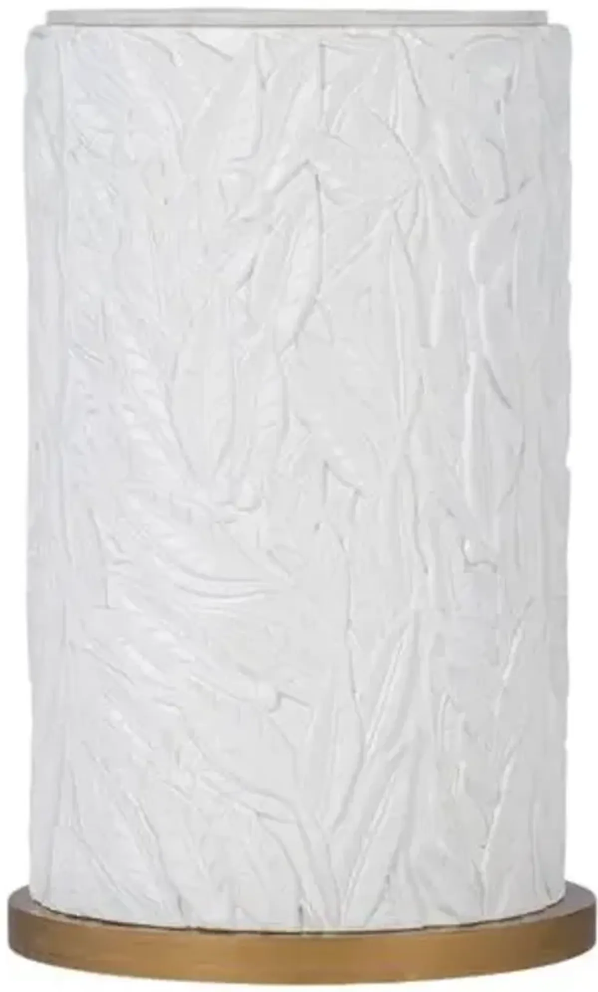 Melange Be Leaf In Me Quartz Accent Table - White/Gold - Hooker Furniture - 15.5Lx25Hx15.5W in