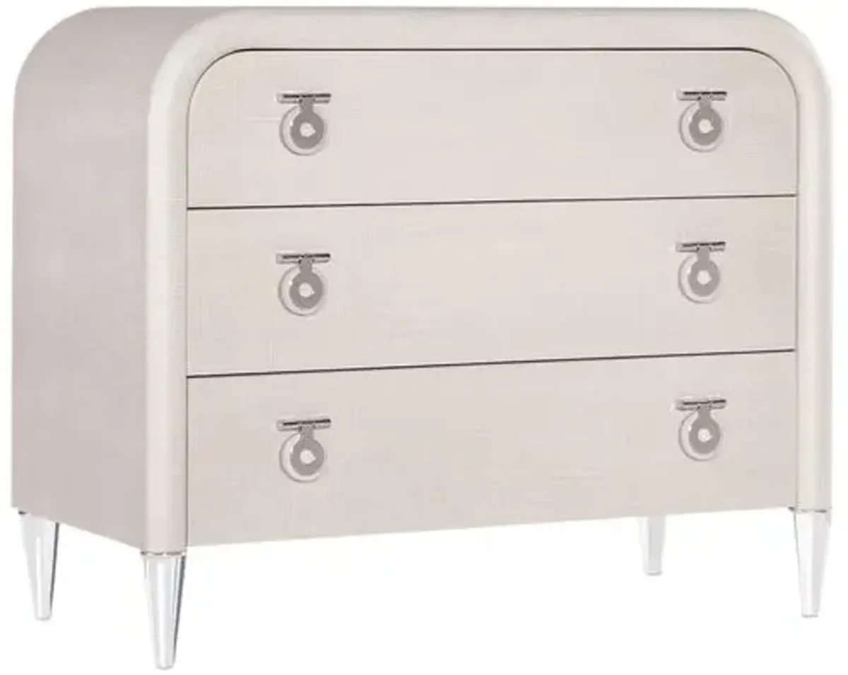 Melange Julip Linen Wrapped 3-Drawer Accent Chest - Hooker Furniture - Ivory