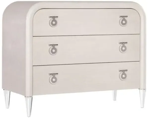 Melange Julip Linen Wrapped 3-Drawer Accent Chest - Hooker Furniture - Ivory