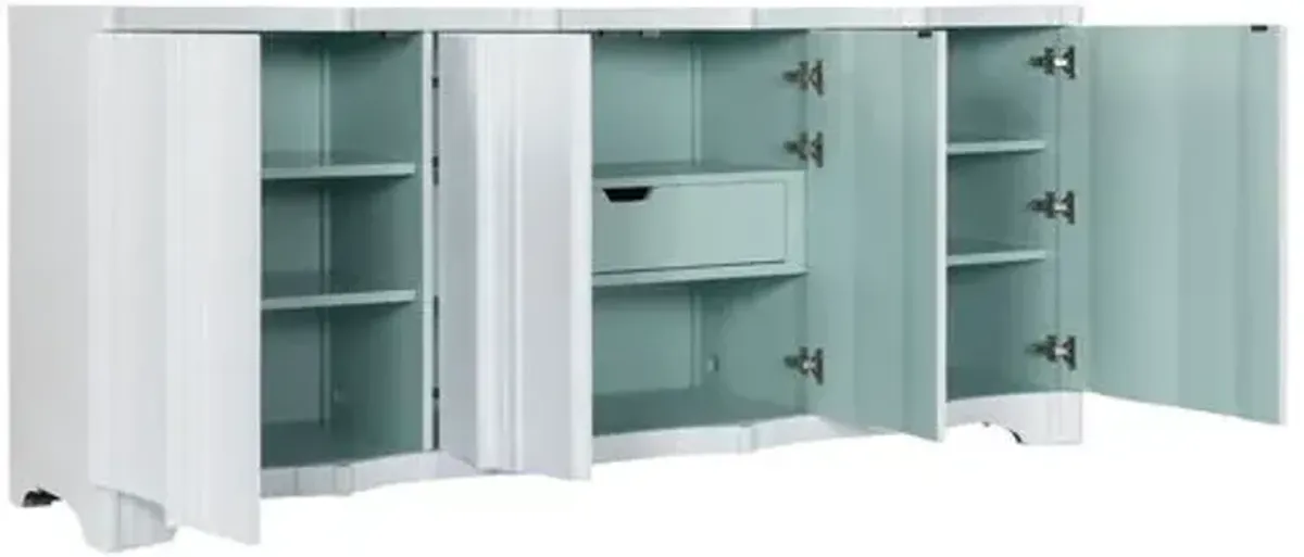 Melange Corinth 4-Door 1-Drawer Entertainment Console - Ivory - Hooker Furniture - White