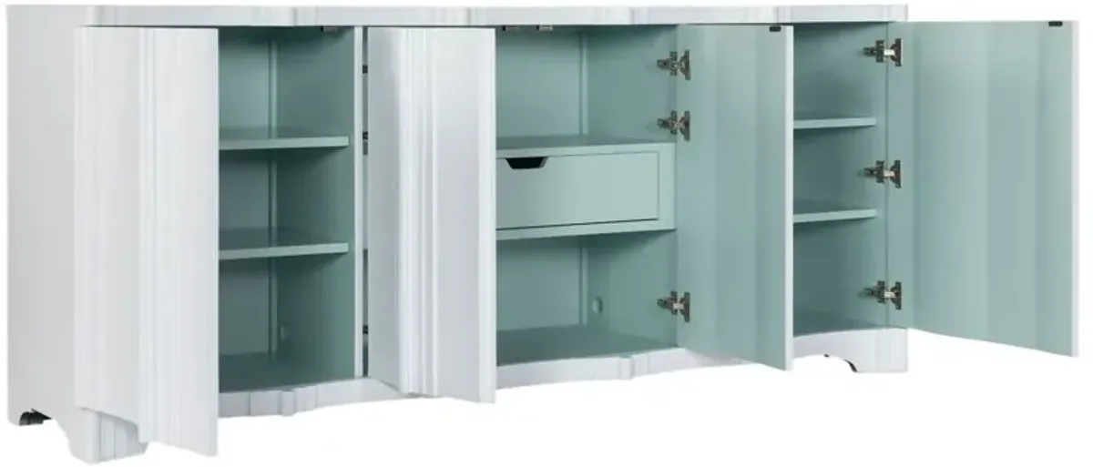 Melange Corinth 4-Door 1-Drawer Entertainment Console, Ivory