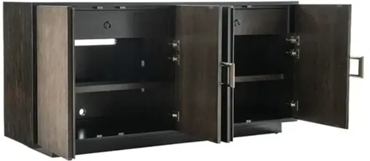 Melange Asher 4-Door Entertainment Credenza - Brown - Hooker Furniture