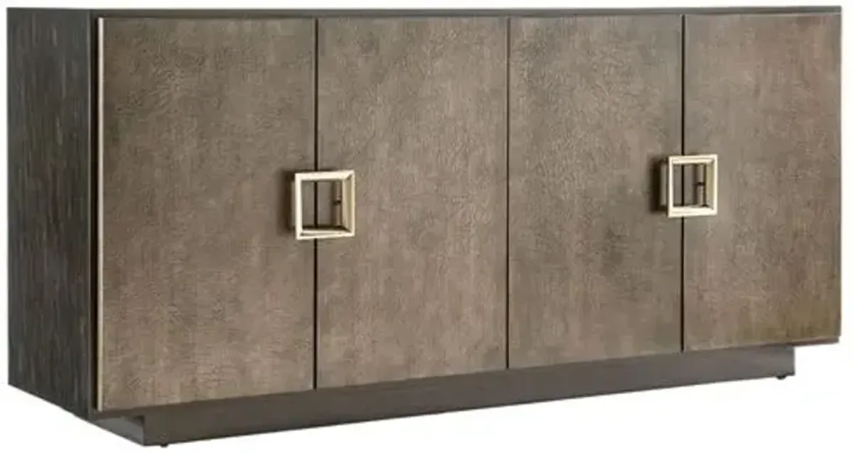 Melange Asher 4-Door Entertainment Credenza - Brown - Hooker Furniture