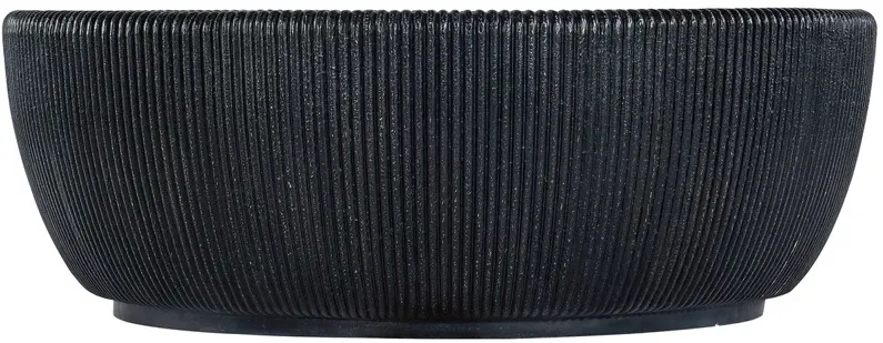 Melange Baleen Round Cocktail Table, Black/White