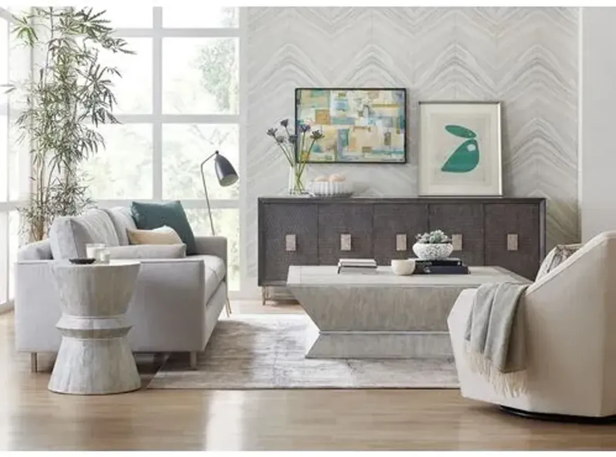 Melange Korena Elm Accent Table - Gray - Hooker Furniture - Brown - 18Lx24Hx18W in