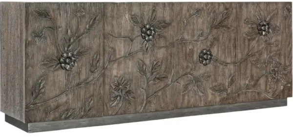 Melange Florence 4-Door 2-Drawer Oak Credenza, Brown