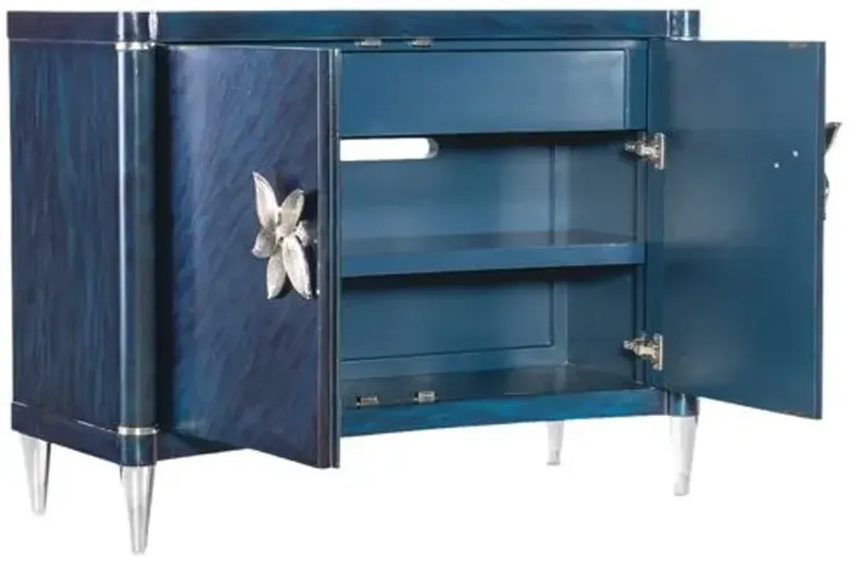 Melange Sapphire 2-Door Accent Chest - Blue/Silver - Hooker Furniture