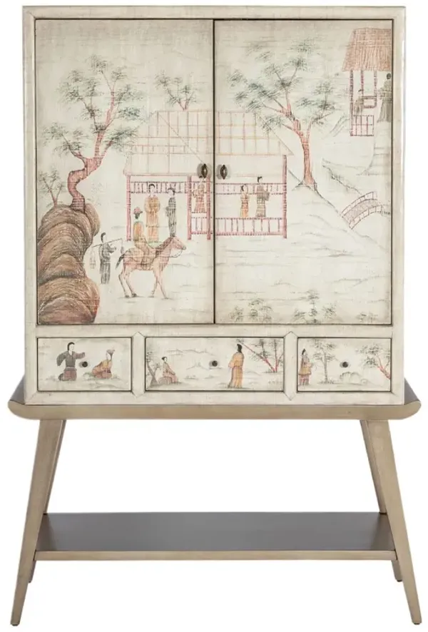 Melange Dynasty 3-Drawer Handpainted Accent Chest, Multi