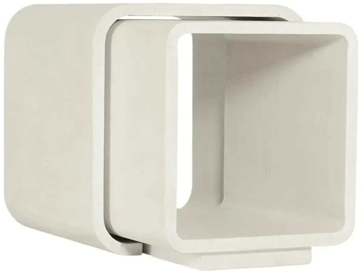 Serenity Kai Raffia Bunching End Table, Ivory