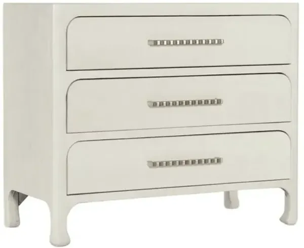 Serenity Cruiser 3-Drawer Raffia Accent Chest - Hooker Furniture - White
