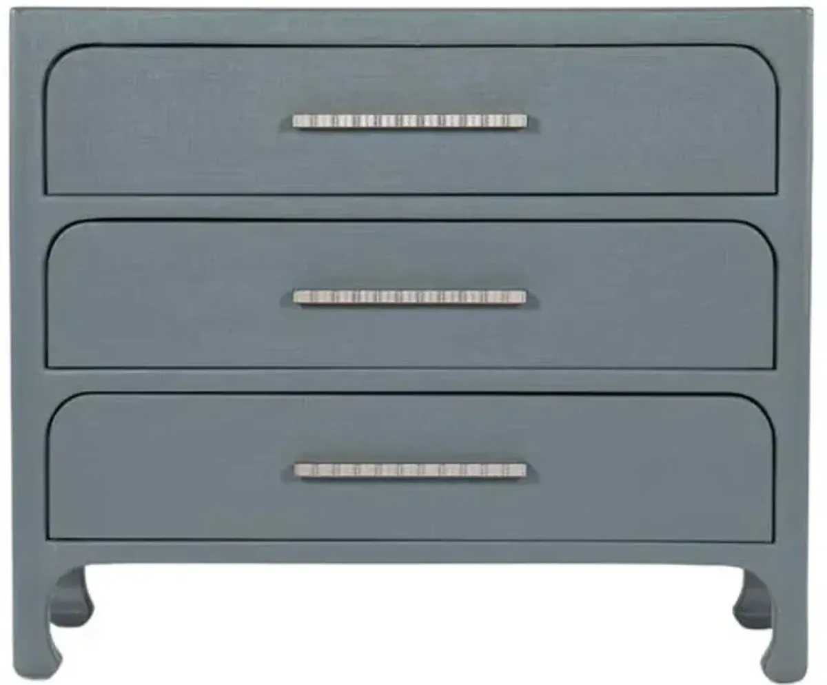 Serenity Cruiser 3-Drawer Raffia Accent Chest - Hooker Furniture - Blue