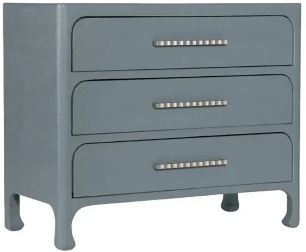 Serenity Cruiser 3-Drawer Raffia Accent Chest - Hooker Furniture - Blue