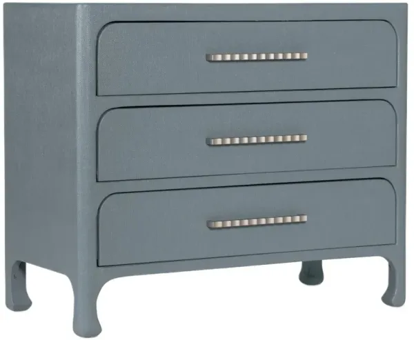 Serenity Cruiser 3-Drawer Raffia Accent Chest - Hooker Furniture - Blue