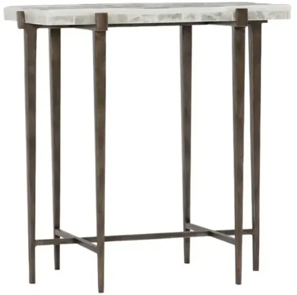 Melange Bellis Stone Top Accent Table - Bronze - Hooker Furniture - Brown - 22Lx24Hx16W in