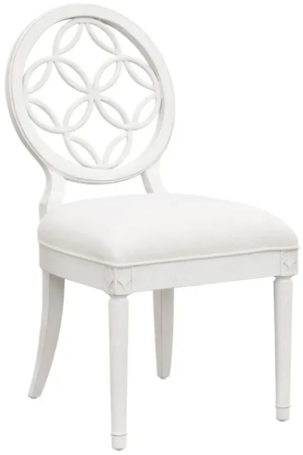 Melange Brynlee Fretwork Side Chair, White