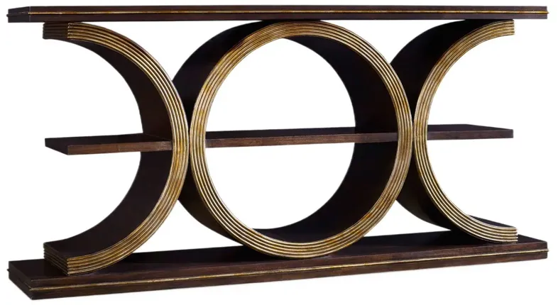 Melange Presidio Geometric Console Table, Gold