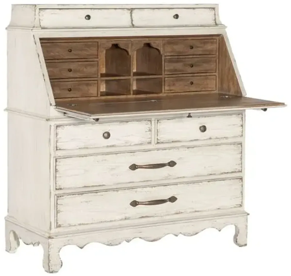 Americana 12-Drawer Secretary - Ivory - Hooker Furniture