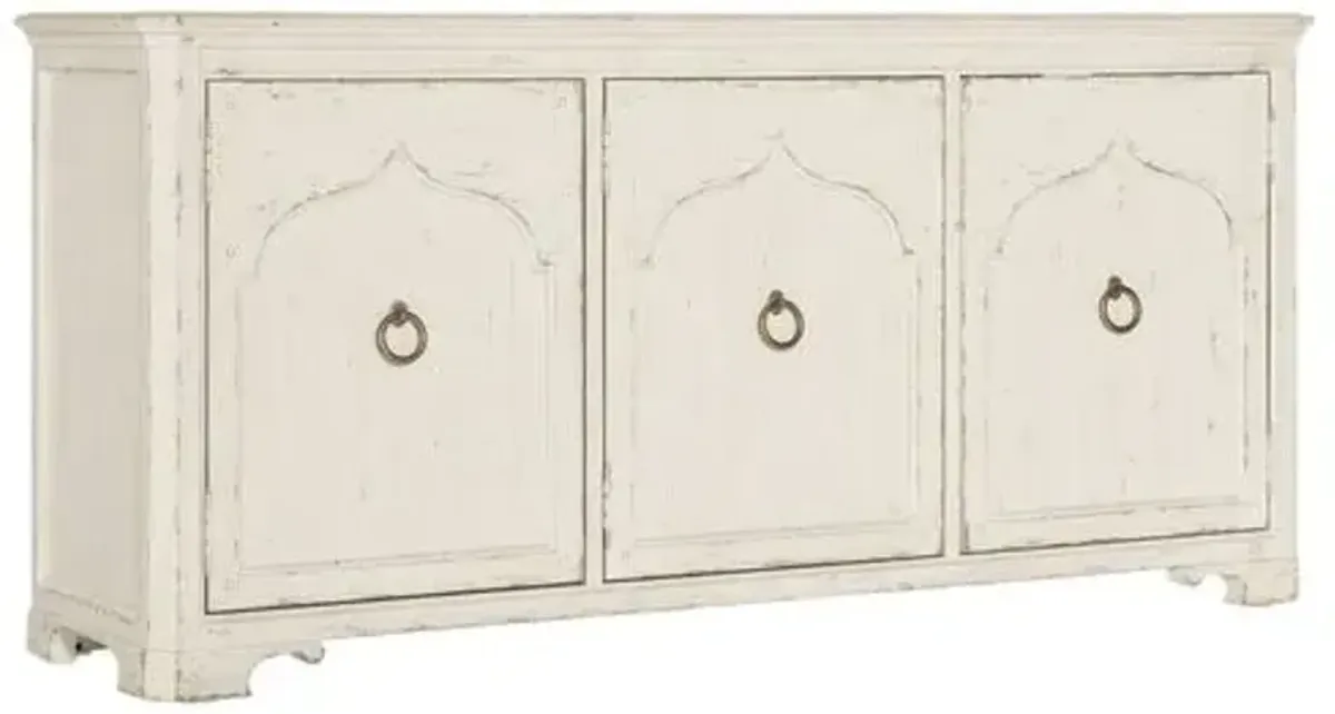 Americana 3-Door Entertainment Credenza - White - Hooker Furniture