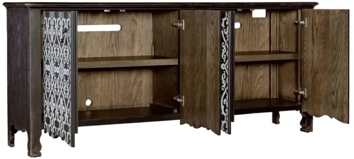 Americana 4-Door Entertainment Credenza, Black