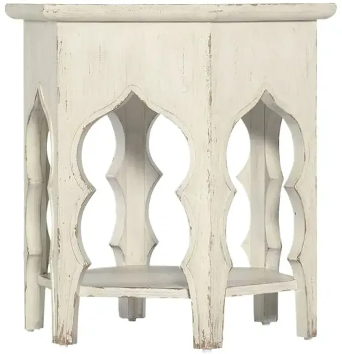 Americana Hexagon End Table - Hooker Furniture - Ivory