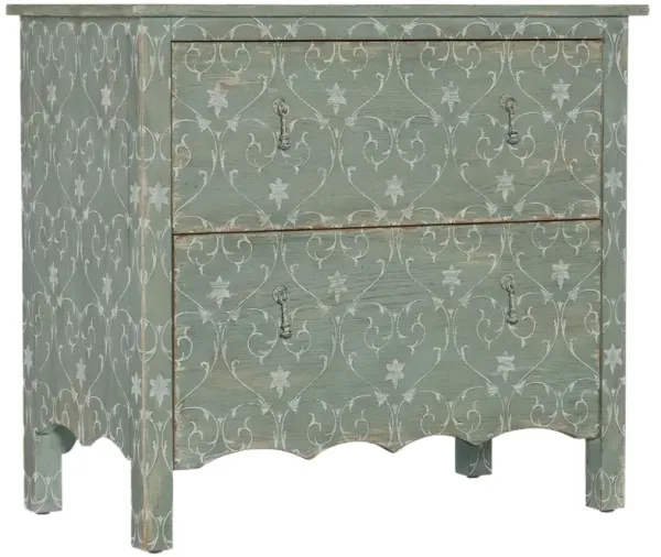 Americana 2-Drawer Accent Chest - Antique Green/White - Hooker Furniture