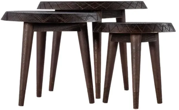 S/3 Commerce & Market Nesting Tables, Brown
