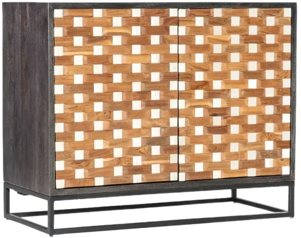 Commerce and Market Weaver 2-Door Bone Inlay Accent Chest, Brown