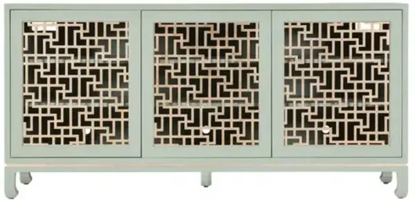 Commerce & Market Trellis 3-Door Entertainment Credenza - Green - Hooker Furniture
