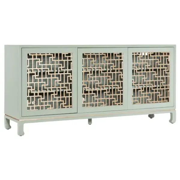 Commerce & Market Trellis Entertainment Credenza - Green - Hooker Furniture