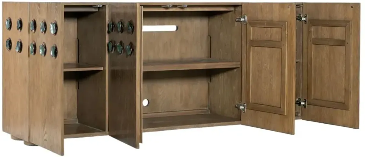 Commerce and Market Pilea 4-Door Oak Entertainment Credenza, Natural