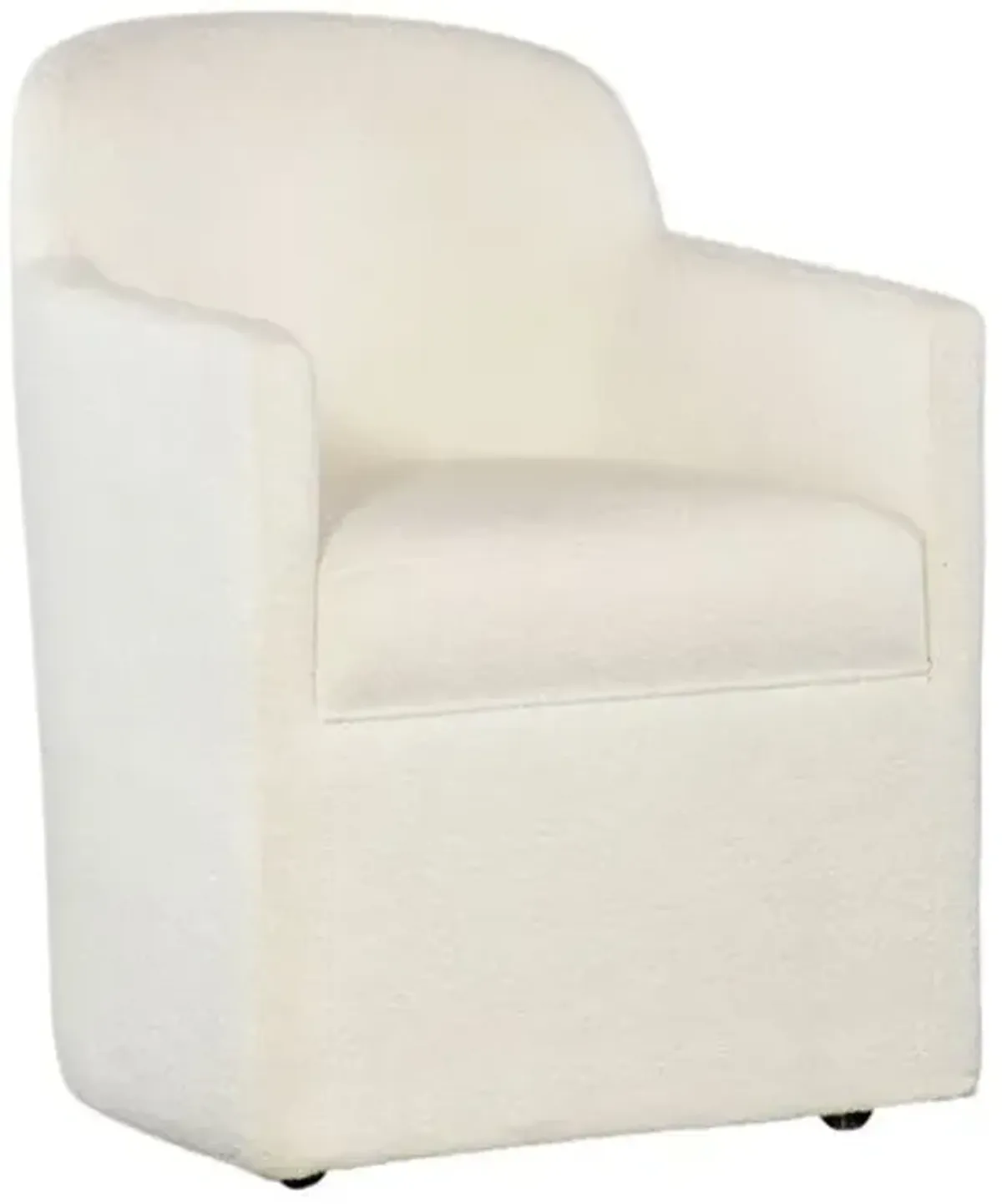 Izabela Upholstered Dining Arm Chair with Casters - Ivory - Hooker Furniture - Gray