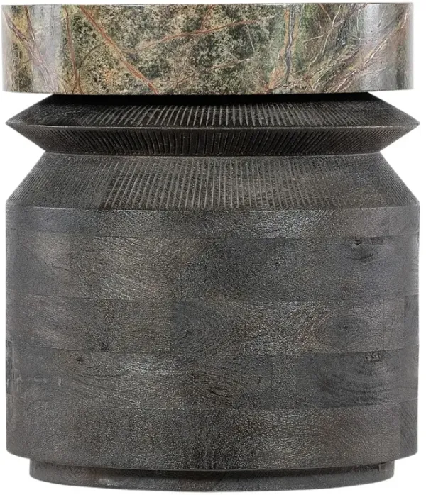 Commerce and Market Valor Marble Top Accent Table, Black/Green