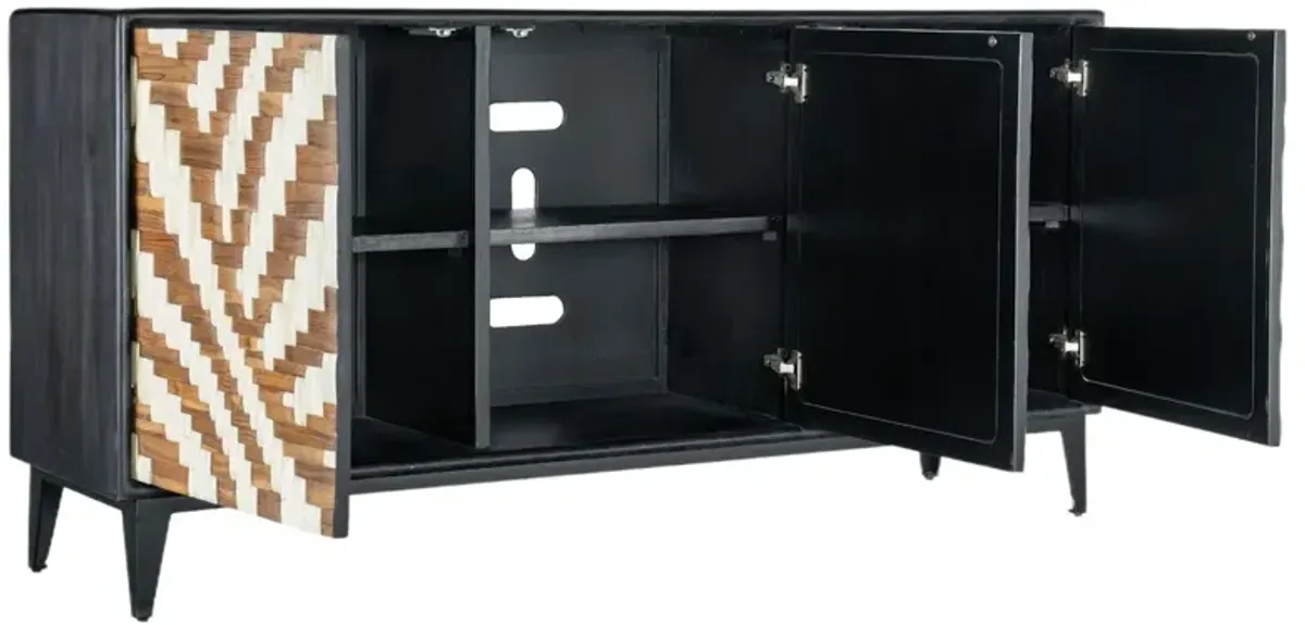 Commerce & Market Entwined Bone Inlay Credenza, Multicolor