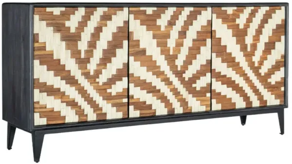 Commerce & Market Entwined Bone Inlay Credenza, Multicolor