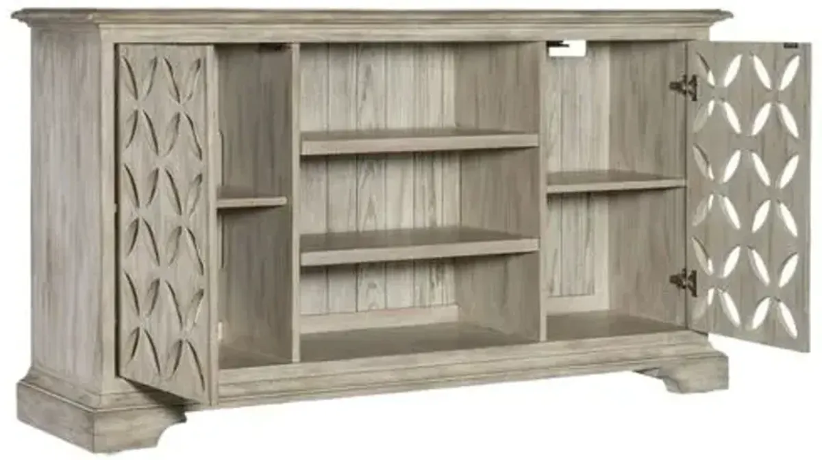 Commerce & Market Underhill Cutout Entertainment Console - Gray - Hooker Furniture - Brown