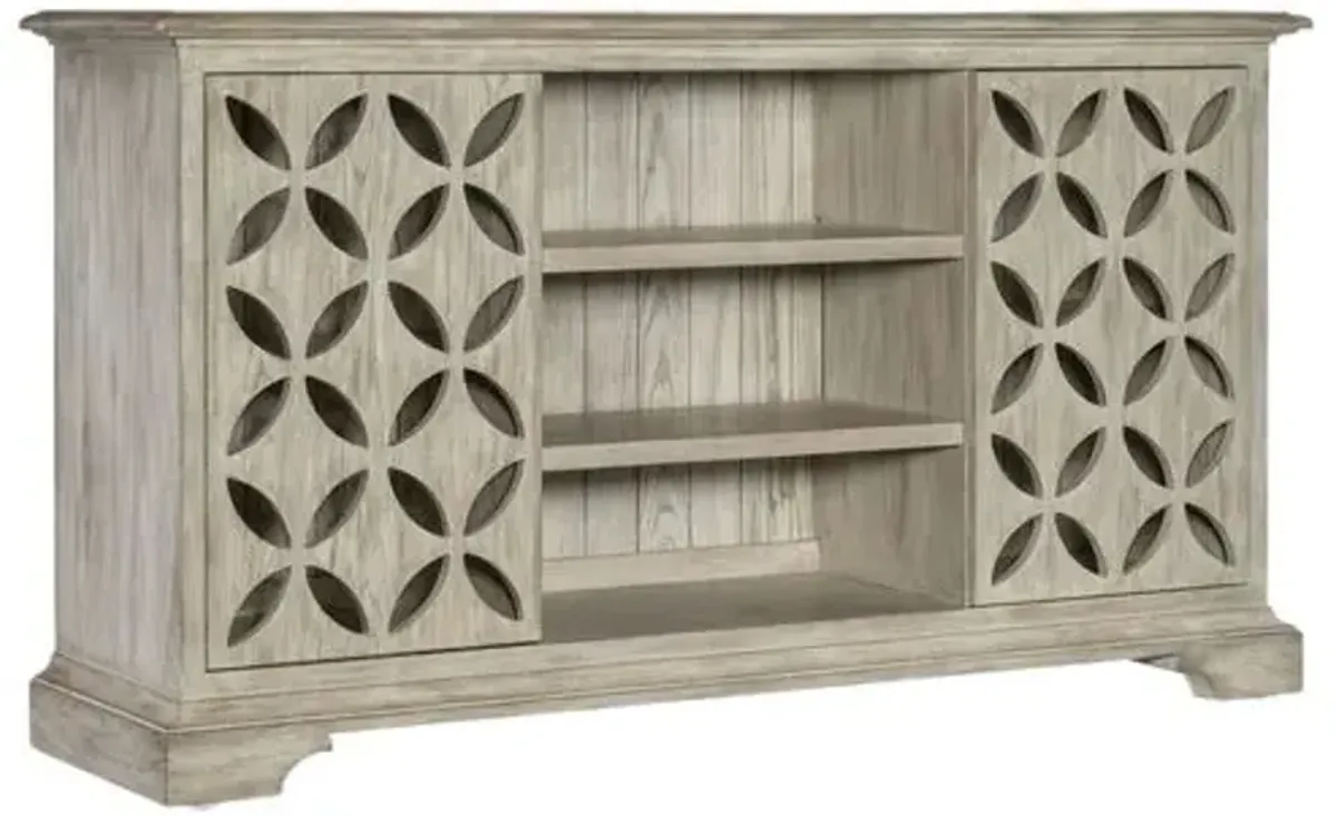 Commerce & Market Underhill Cutout Entertainment Console - Gray - Hooker Furniture - Brown