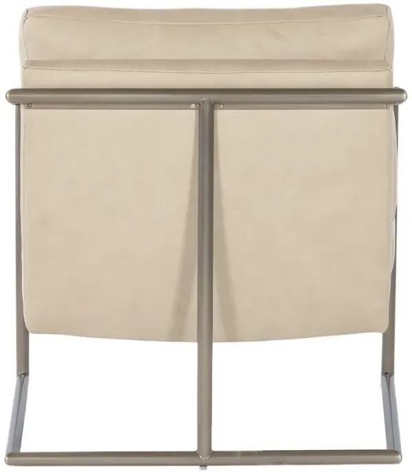 Moody Leather/Steel Accent Chair