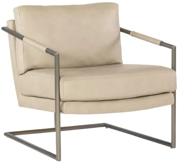 Moody Leather/Steel Accent Chair