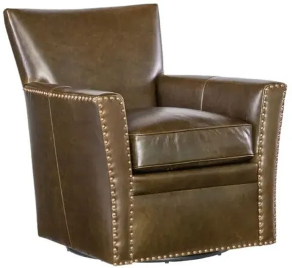 Emeral Swivel Leather Chair - Green - Hooker Furniture
