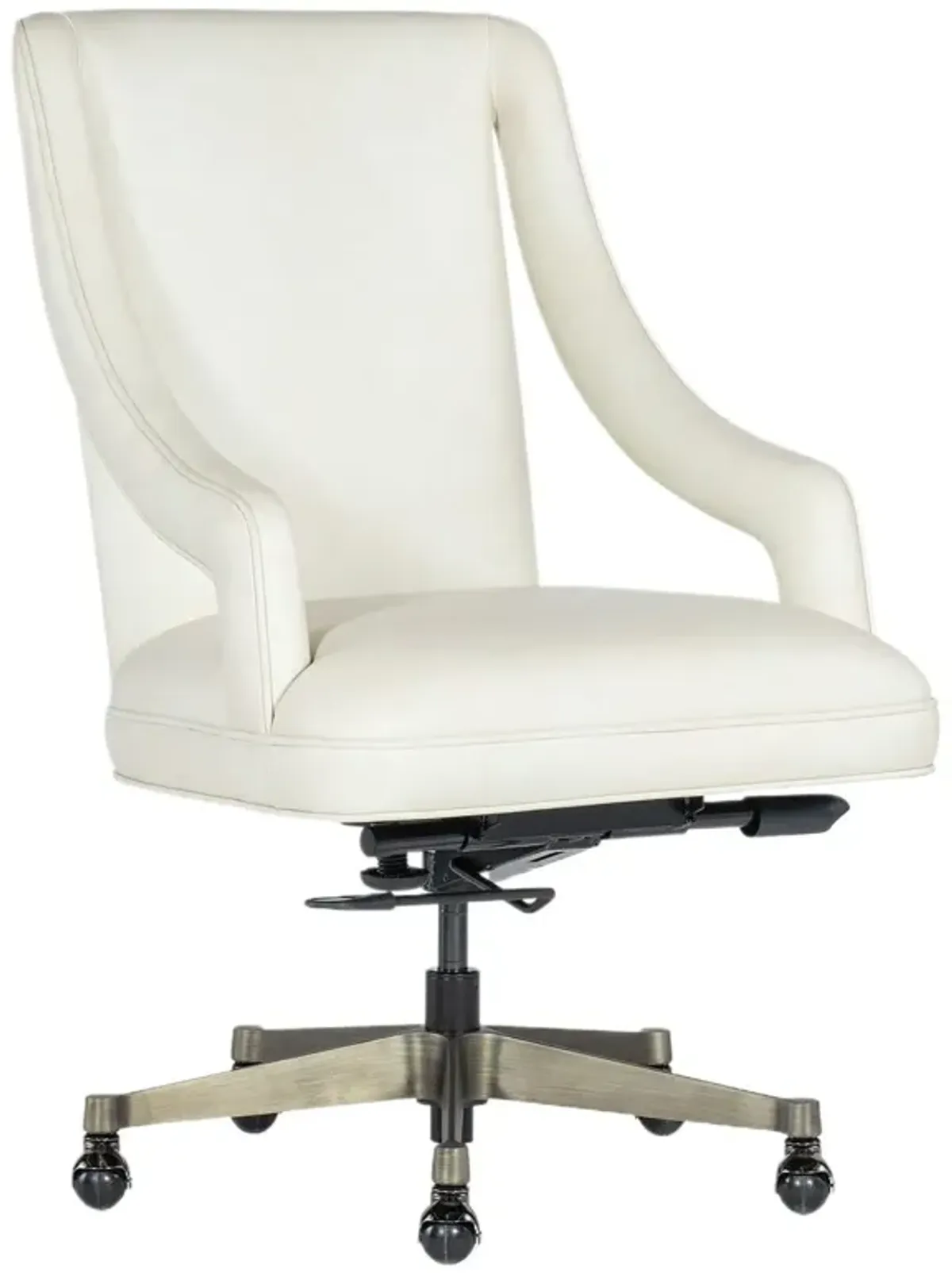 Meira Executive Leather Swivel Desk Chair, White