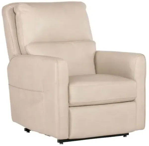 Flynn Leather Power Recliner with USB - Ivory - Hooker Furniture - Beige