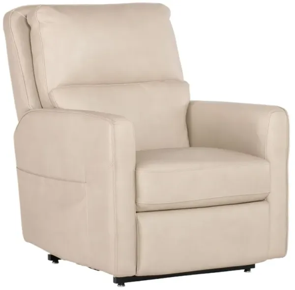 Flynn Leather Power Recliner with USB - Ivory - Hooker Furniture - Beige